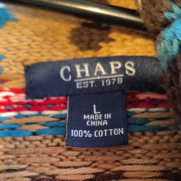 Chaps Multicolor Patterned Cardigan - Picture 2 of 8